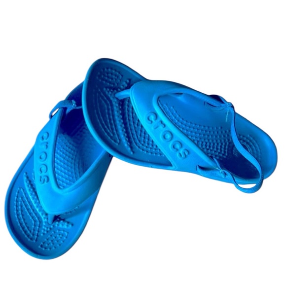 CROCS Other - CROCS Blue Child Size 11 Flip Flop Sandals Boy Girl Ankle Strap              O